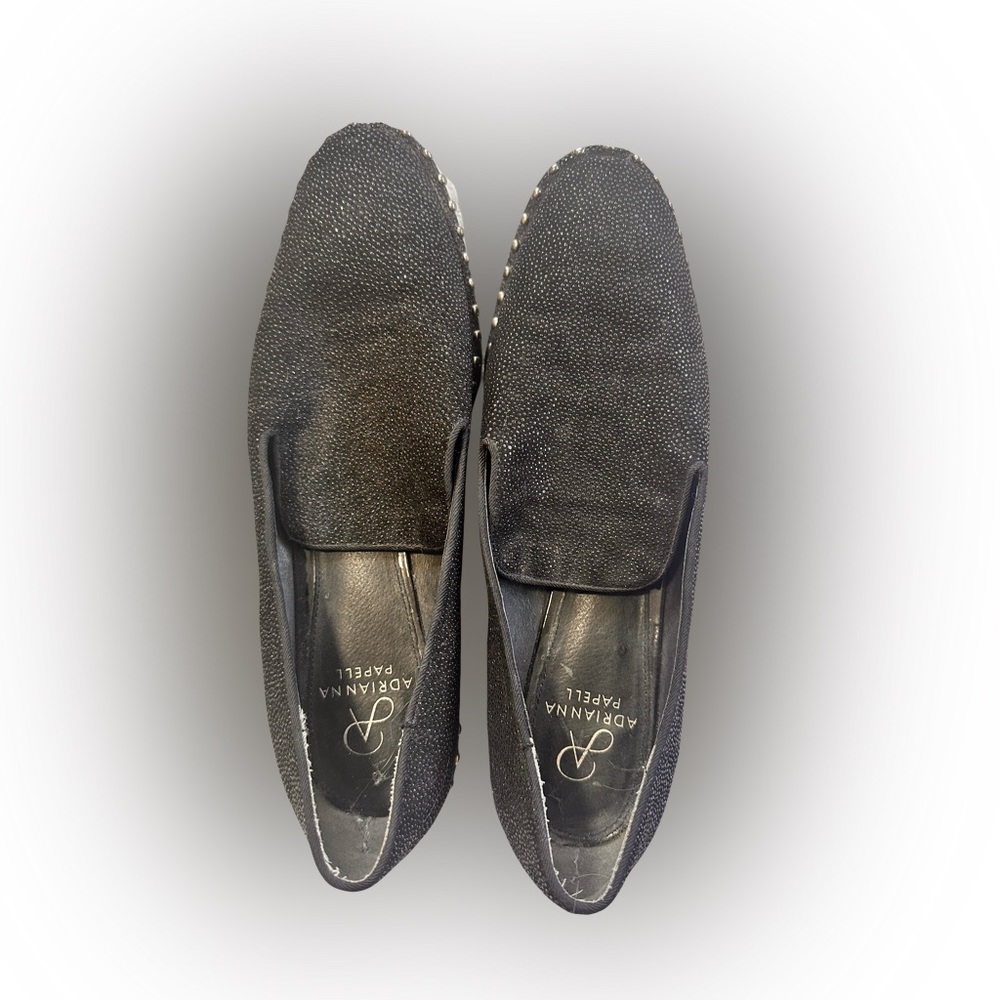Adrianna Papell Black Suede Loafers Slip-Ons